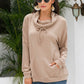 Cowl Neck Drop Shoulder Sweatshirt