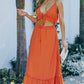 Frill Trim Cutout Spaghetti Strap Dress