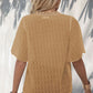 Swiss Dot Lace Trim Flutter Sleeve V-Neck Blouse