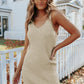 V Neck Sleeveless Ribbed Dress
