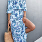 Floral Off-Shoulder Front Split Dress
