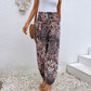 Paisley Print Smocked High-Waist Pants