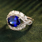 5 Carat Lab-Grown Sapphire Platinum-Plated Ring
