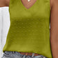Swiss Dot Shoulder Detail V-Neck Tank