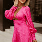 Cutout Lantern Sleeve Plunge Dress