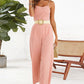 Cutout Spaghetti Strap Tie Back Wide Leg Jumpsuit