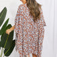 Printed Open Front Three-Quarter Sleeve Cover Up