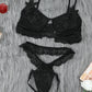 Embroidered Mesh Bralette Set