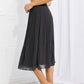Zenana Full Size Romantic At Heart Pleated Chiffon Midi Skirt