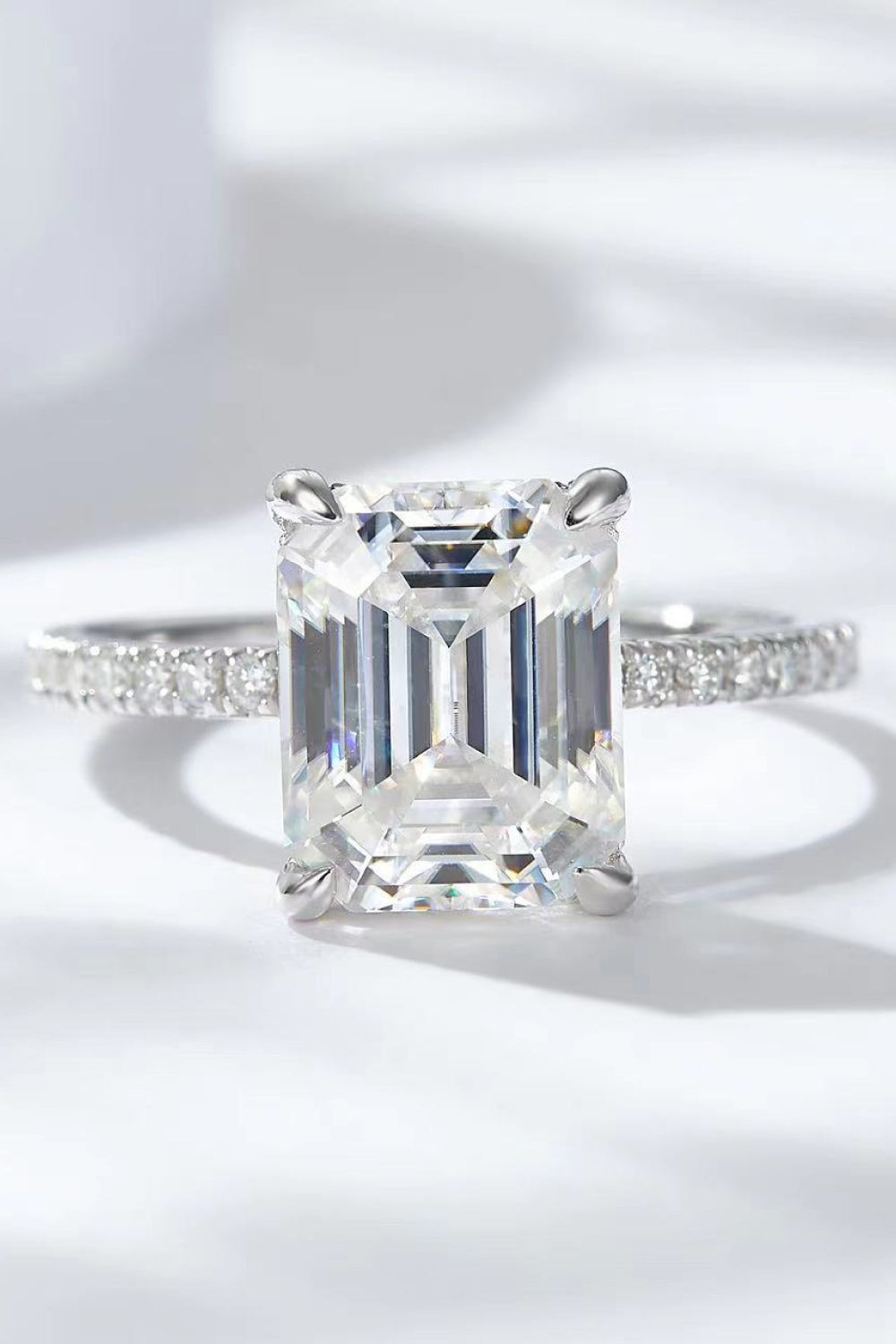 5 Carat Moissanite Side Stone Ring