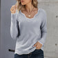 Scalloped Trim V-Neck Sweater