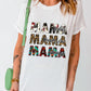 MAMA Graphic Cuffed Round Neck Tee Shirt
