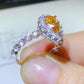 1 Carat Moissanite Contrast Teardrop Ring
