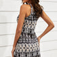 Printed Tie-Shoulder Cutout Dress