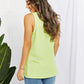 Blumin Apparel Chance of Sun Full Size Ribbed V-Neck Tank in Green