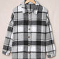 Plaid Dropped Shoulder Pocketed Shirt Jacket