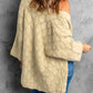 Scalloped Hem Open Front Cardigan