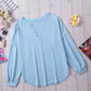 Button Detail Curved Hem Top