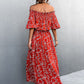Floral Off-Shoulder Front Split Dress