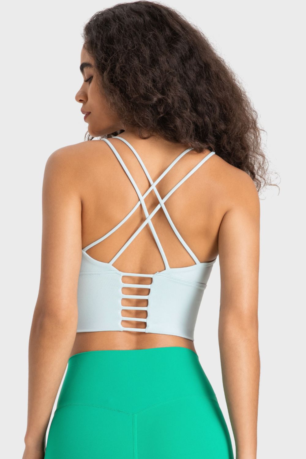 Crisscross Back Ladder Detail Sports Bra