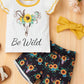 Baby Girl Graphic Flutter Sleeve Tee and Floral Shorts Set