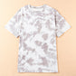 Tie-Dye Round Neck Short Sleeve Tunic Tee