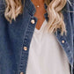 Shoulder Detail Denim Button Down Shirt