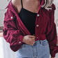 Lantern Sleeve Cropped Corduroy Jacket