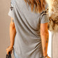 Easter Rabbit Graphic Striped Leopard Raglan Sleeve Tee