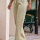 Drawstring Elastic Waist Pants with Pockets