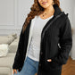 Cable-Knit Fleece Lining Button-Up Hooded Cardigan