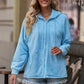 Exposed Seam Drawstring Hooded Jacket with Pockets