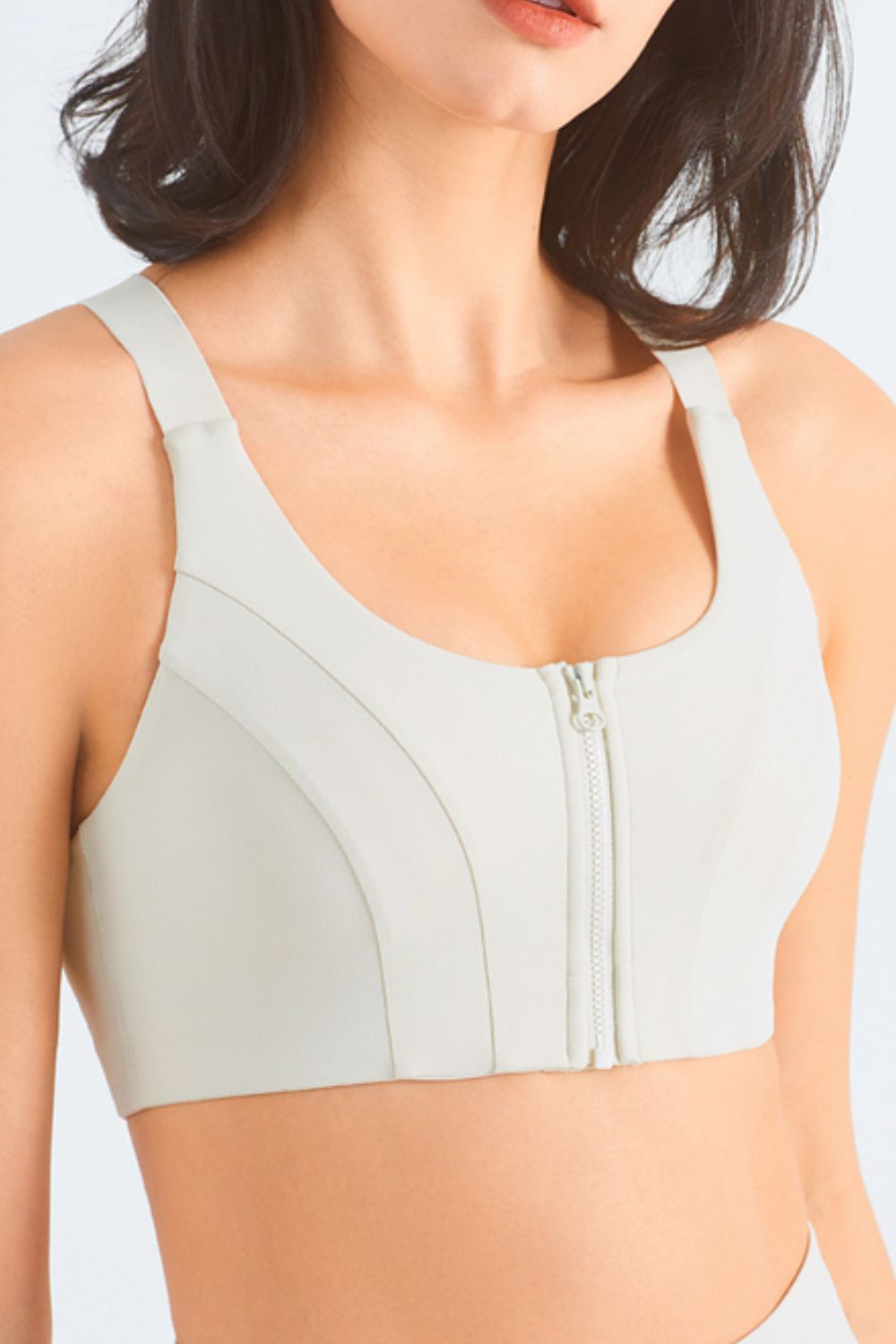 Zip-Up Racerback Sports Bra