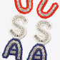 USA Beaded Zircon Decor Earrings