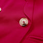 Double-Breasted Scalloped Shawl Collar Blazer