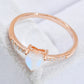 Natural Moonstone Heart 18K Rose Gold-Plated Ring