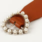 Pearl Heart Buckle Elastic Belt