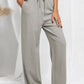Drawstring Elastic Waist Pants with Pockets