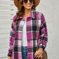 Plaid Dropped Shoulder Pocketed Shirt Jacket