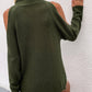 Cable-Knit Cold Shoulder Sweater