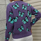 Butterfly Dropped Shoulder Crewneck Sweater