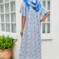 Tie-Dye Floral Flutter Sleeve Hooded Dress
